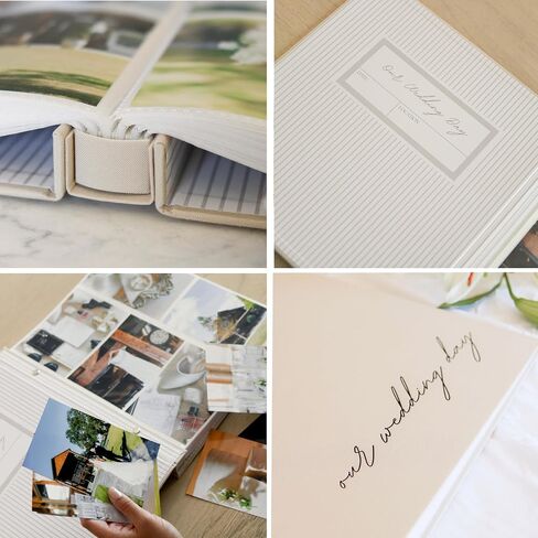 Wedding Photo Album 4x6 Pictures & Custom 2026 Year - Large Picture Scrapbook with 400 Pockets for Horizontal & Vertical Photos - Linen Photo Album Book for Personalized Wedding Day Memory Keepsake in Kuwait