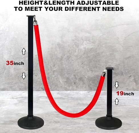4 Pack Stanchion Post with Velvet Ropes (Weighted Base), Crowd Control Barriers, Red Carpet Runner Poles, Queue Poles for Party, Movie Theater in Saudi Arabia