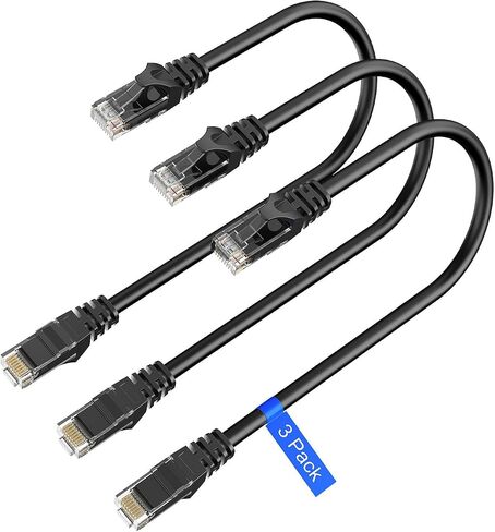 Cat 6 Ethernet Cable 16 ft, 10Gbps Snagless Short (Cat 6 Cable, Cat6 Network Cable, Internet Cable) in Black in Saudi Arabia