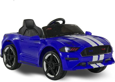 Mustang - Ride on Car - Electric Car for Kids - Kids Car with Parent Remote, MP3 Music Playback, AUX Port, Spring Suspension, LED Lights, Rear Wheel Drive, for Boys/Girls (Blue) in Saudi Arabia