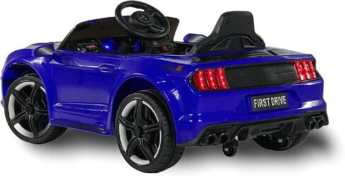 Mustang - Ride on Car - Electric Car for Kids - Kids Car with Parent Remote, MP3 Music Playback, AUX Port, Spring Suspension, LED Lights, Rear Wheel Drive, for Boys/Girls (Blue) in Saudi Arabia