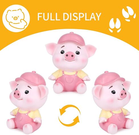 H&W Adorable Large Capacity Piggy Bank - Cute Shatterproof Coin Money Box for Kids - Holds Up to 800 Coins (Blue) in Saudi Arabia