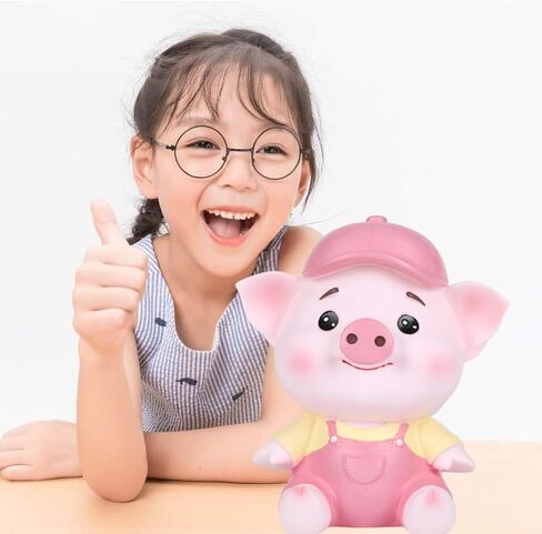 H&W Adorable Large Capacity Piggy Bank - Cute Shatterproof Coin Money Box for Kids - Holds Up to 800 Coins (Blue) in Saudi Arabia