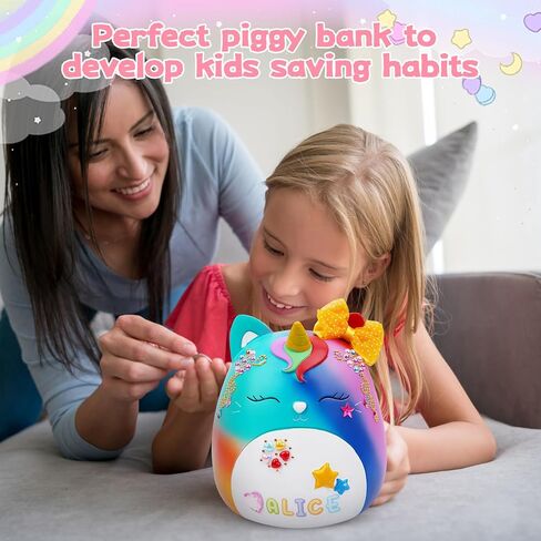 Highland Cow Piggy Bank for Kids, Small Piggy Bank Unbreakable Resin Kids Coin Money Bank, Great Birthday for Boys Girls and Toddlers Home Decor, 5 Inch in Kuwait