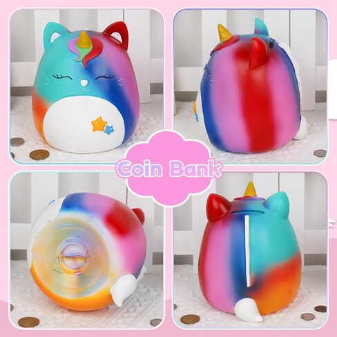 Highland Cow Piggy Bank for Kids, Small Piggy Bank Unbreakable Resin Kids Coin Money Bank, Great Birthday for Boys Girls and Toddlers Home Decor, 5 Inch in Kuwait