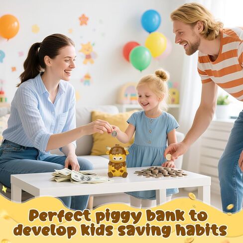 Highland Cow Piggy Bank for Kids, Small Piggy Bank Unbreakable Resin Kids Coin Money Bank, Great Birthday for Boys Girls and Toddlers Home Decor, 5 Inch in Kuwait