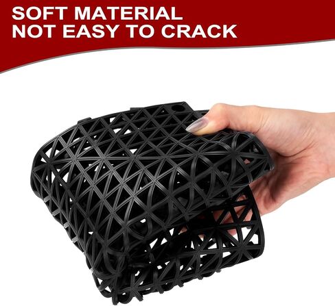 16 PCS Modular Interlocking Cushion, Interlocking Rubber Floor Tiles Rubber Mats Drainage Mat with Hole, Non Slip Pool Deck Mat Outdoor 10" x 10" for Drain Deck Pool Patio Balcony Shower Kitchen,Black in Saudi Arabia