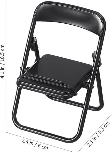 12pcs كراسي قابلة للطي صغيرة ، كرسي دمية أثاث دمية ميني ، كراسي قابلة للطي مصغرة ، حامل حامل للهاتف الخلوي مضحك ، كرسي بلاستيكي مصغر ، لتزيين الدمية in Kuwait