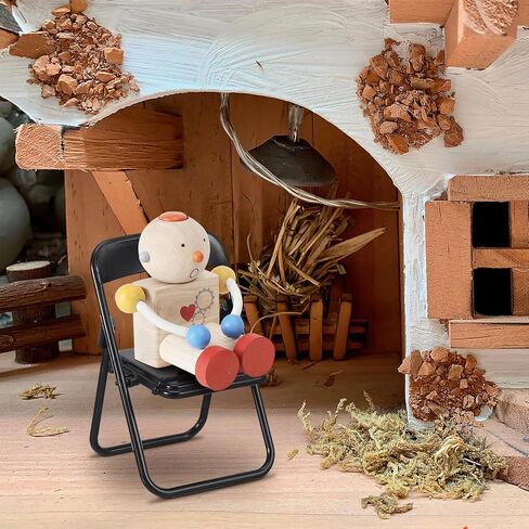 12pcs كراسي قابلة للطي صغيرة ، كرسي دمية أثاث دمية ميني ، كراسي قابلة للطي مصغرة ، حامل حامل للهاتف الخلوي مضحك ، كرسي بلاستيكي مصغر ، لتزيين الدمية in Kuwait