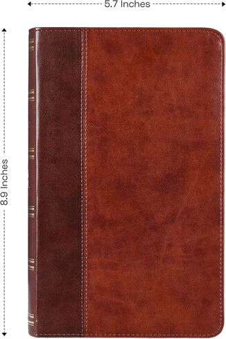Personalized KJV Holy Bible Faux Leather Premium Holy Bible | Giant Print | Words of Christ in Red | Custom Name at The Lower Right Side | Gift for Christian & Religious Celebrations | Brown in Saudi Arabia