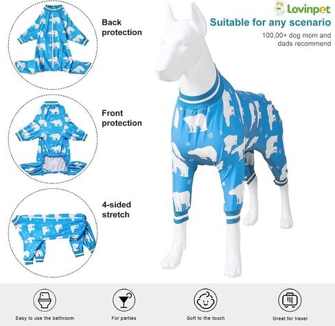 Lovinpet كبير سلالة الكلب الكلب من الملابس ، نحيفة النحافة/متماسكة ، صاروخ يونيكورن طباعة رمادية ، راحة للحيوانات الأليفة ، رعاية الجرح/ما بعد الجراحة قميص الكلب الكبير ، حماية الأشعة فوق البنفسجية ، التوقف عن الكلاب ، 2XL in Kuwait