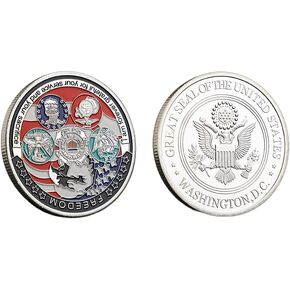 2 Pcs Fredoom Military Appreciation Challenge Coin,Silver and Gold Eagle Coins