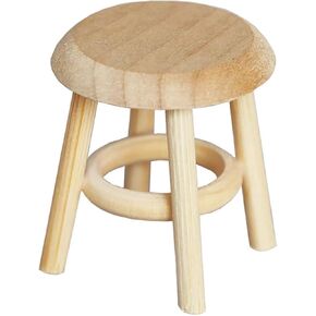 Wood Stool Lightweight Mini DIY 1:12 Miniature Dollhouse Stool for Living, Dollhouse Accessories