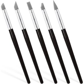 5 PCS Clay Carving Tools Silicone Sculpting Tools Paint Color Silicone Brush Matching Tool Pottery Trimming Tools Polymer Clay Tools for DIY Shaping Carving Handicraft Pottery Artwork