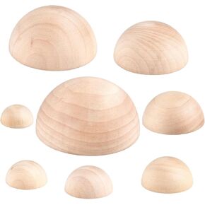 Akamino 8 Pcs Half Round Pottery Tools Set,8 Sizes Wooden Hemisphere Ceramic Top Tool,Pottery Plate Press Tool Clay Tools for Crafts,DIY Decorative Project,Making Ceramic Bowl Plate(2/3/4/5/6/7/8/9cm)
