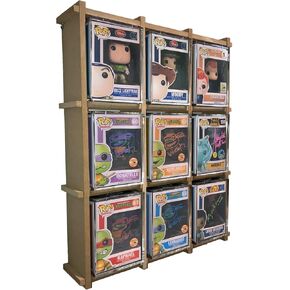 1 x Kubbie Ultra MDF Wood Display Case for Funko Pops in Acrylic Hard Stacks Pop Armor and Plastic Protectors, Stackable & Wall Mountable Pop Shelf, Unpainted DIY, MK Kubbies