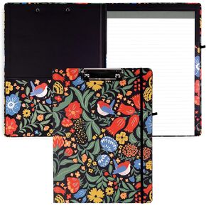 Steel Mill & Co Cute Clipboard Folio with Refillable Lined Notepad and Interior Storage Pocket, Standard Padfolio for Work, Wanderlust