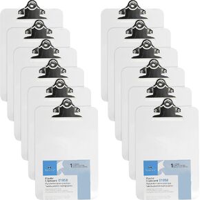Business Source Compact Clear Plastic Clipboard, 12/EA