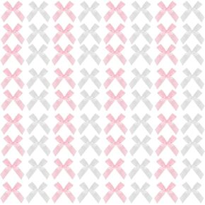 100 PCS Mini Ribbon Bows for Crafts, Small Satin Ribbon Bow, Mini Pink Bows for Gift Wrapping Cake Decorations Sewing Scrapbook Card Making Wedding Bow Party Decoration, Pink & White