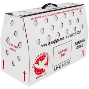 Shipping Boxes (Priced for 3 Boxes) for Shipping Live Birds, Single Compartment, Ventilated, Easy Assembly, Post Office aprroved; C&J Supply Co.