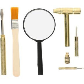 1 Set Dinosaur Dig Tools Kit: Archaeological Excavation Tool Set with Mini Hammer Chisel Brush Scraper Kit