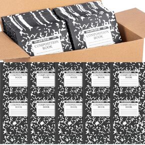 Fainne 200 Pack A5 Composition Notebooks Bulk College Ruled Composition Books Wide Ruled Write Notebooks Marble Covers Write Book for School Classroom Office Supplies(10 Color)