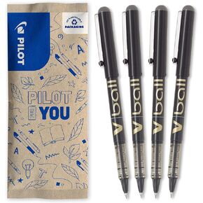 PILOT V-BALL, Blue, 1 Unit (Pack of 4)