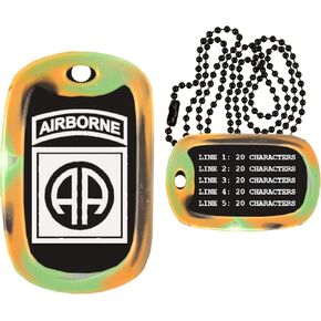 82nd Airborne Military Dog Tag Necklace - Custom Engraved - Made in USA