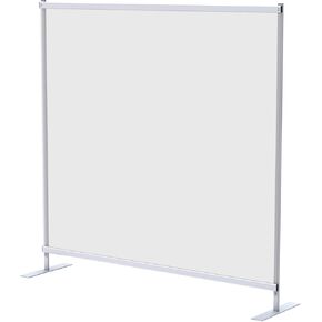 Global Industrial 6'W x 6'H Floor Supported Portable Personal Safety Partition, Clear