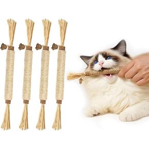 Natural Silvervine Sticks Cat Toys, Catmint Silvervine Blend Sticks, Catnip Kittens Chew Toys Teeth Cleaning (6 Pack)