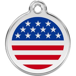 Red Dingo Stars & Stripes Pet ID Tags (Small)