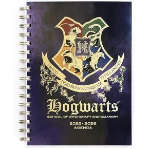 ConQuest Journals Harry Potter 2025-2026 Hogwarts Academic Agenda, July - June, 8.5'' x 6.5'', Spiral-Bound, Weekly/Monthly Calendar Planner Pages, Sticker Sheets, School Supplies, Officially Licensed