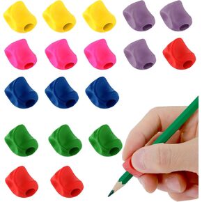 Pen Grips for Adults, 18pcs Kids Pen Grips in 6 Colors for Handwriting and Posture Correction Ideal for Toddlers and Adults