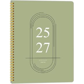 Kamoy Monthly Planner 2025-2027, Simplified Monthly Calendar Planner, Organize Schedule for School, Office, Family, 7.3 * 9.5 Inch, July 2025 - June 2027 - Green