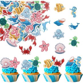 Rsstarxi 32 Pack Summer Beach Cupcake Toppers with Ball Sun Umbrella Water Gun Slippers Cupcake Picks Hello Hawaiian Cake Decorations for Baby Shower Hawaiian Summer Pool Themed Party Decor