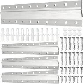 French Cleat Hanger 10 Inch - 4 Pairs, Z Bar Hanger Supports 60 Lbs, Interlocking Wall Mounting Bracket Hardware Kit for Hanging Mirrors, Picture, Shelf, Whiteboard, Art, Frames