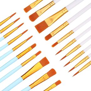 10 Pcs Purple Paint Brushes Set - Nylon Hair Artist Brushes for Oil, Watercolor & Acrylic Painting - Ideal for Canvas, Rock & Nail Art - Great Gift for Artists