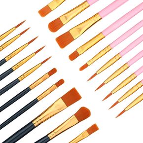 10 PCS Purple Purte Brushes مجموعة - فرش فنان شعر من النايلون للزيت واللوحة المائية والأكريليك - مثالية للقماش والروك والأظافر - هدية رائعة للفنانين in Kuwait
