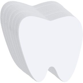 84 Pcs Tooth Cutouts Party Decoration Set, 5.9 x 5.3 Inch Dental Theme Cardstock White Blank Teeth Signs for Bulletin Board, DIY Craft, Dental School Graduation, First Tooth Party Classroom Decor