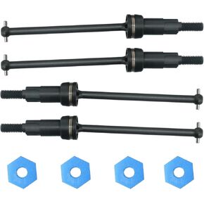 #45 Steel Front Rear CVD Driveshaft with Wheel Hex Wheel Nut Upgrade Parts for Arrma 1/18 Granite Grom Typhon Grom Mega 380,Replace #ARA311198 (Black)