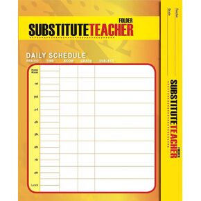 Hammond & Stephens 1298 Secondary Substitute Teacher Pocket Folder, 9-1/2" x 11-5/8" Size, Assorted