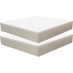 FoamRush (2 Pack 3" H x 19" W x 19" L Upholstery Foam High Density Firm Foam Soft Support (Chair Cushion Square Foam for Dining Chairs, Wheelchair Seat Cushion Replacement)