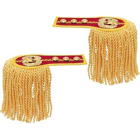 2pcs Golden Shoulder Badge Fashionable Tassel Epaulettes Shoulder Decoration with Iron Chains for Jackets Metal Punk Fringe in Kuwait