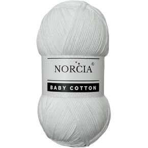 Baby Cotton, 55% Cotton 45% Acrylic Yarn, Fine/Sport (2) for Crochet and Knitting, Soft Amigurumi Yarn, 100 gr (361 yds)