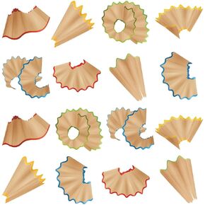 48 Pcs Pencil Shavings Cutouts Giant Funny Classroom Pencils Paper Cut Outs Big Back to School Bulletin Board Decor with Glue Points for School Classroom Party Bulletin Board Display Wall Decor