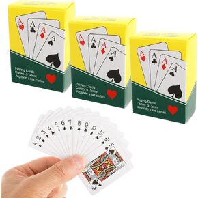 3 Decks Mini Playing Cards, Bicycle Playing Cards Miniature Card Settravel Family Poker Game Festival Party Game Supply Novelty Magic Party Favor for Teen Adults (1.5 X 2 Inches)