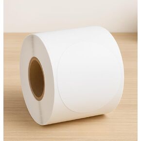 2.5" Round Thermal Labels – White-Direct Thermal Sticker Rolls for Small Business, Packaging, Compatible with Most Thermal Printers| 1" Core | Self-Adhesive | 1 Roll 500 Labels