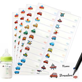 Name Labels for Kids Stuff Daycare Essentials, 320 PCS Name Tag Stickers, Waterproof Baby Label for Water Bottle, Reusable Washable Write-On Bottles Label Sticker Tags for School Essentials Supplies