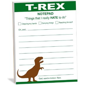 PAND Funny T -Rex Memo PAD - NOVERTY GAG GIFT NOTEPAD ، للقيام بقائمة للأصدقاء وزملاء العمل