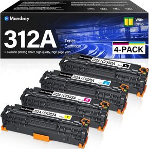 312A Toner Cartridges Replacement for HP 312A 312X Toner Cartridges 4 Pack,Work with Pro MFP M476dn M476dw M476nw Printers ( 312A Toner,4P)